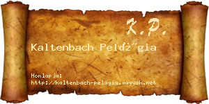 Kaltenbach Pelágia névjegykártya